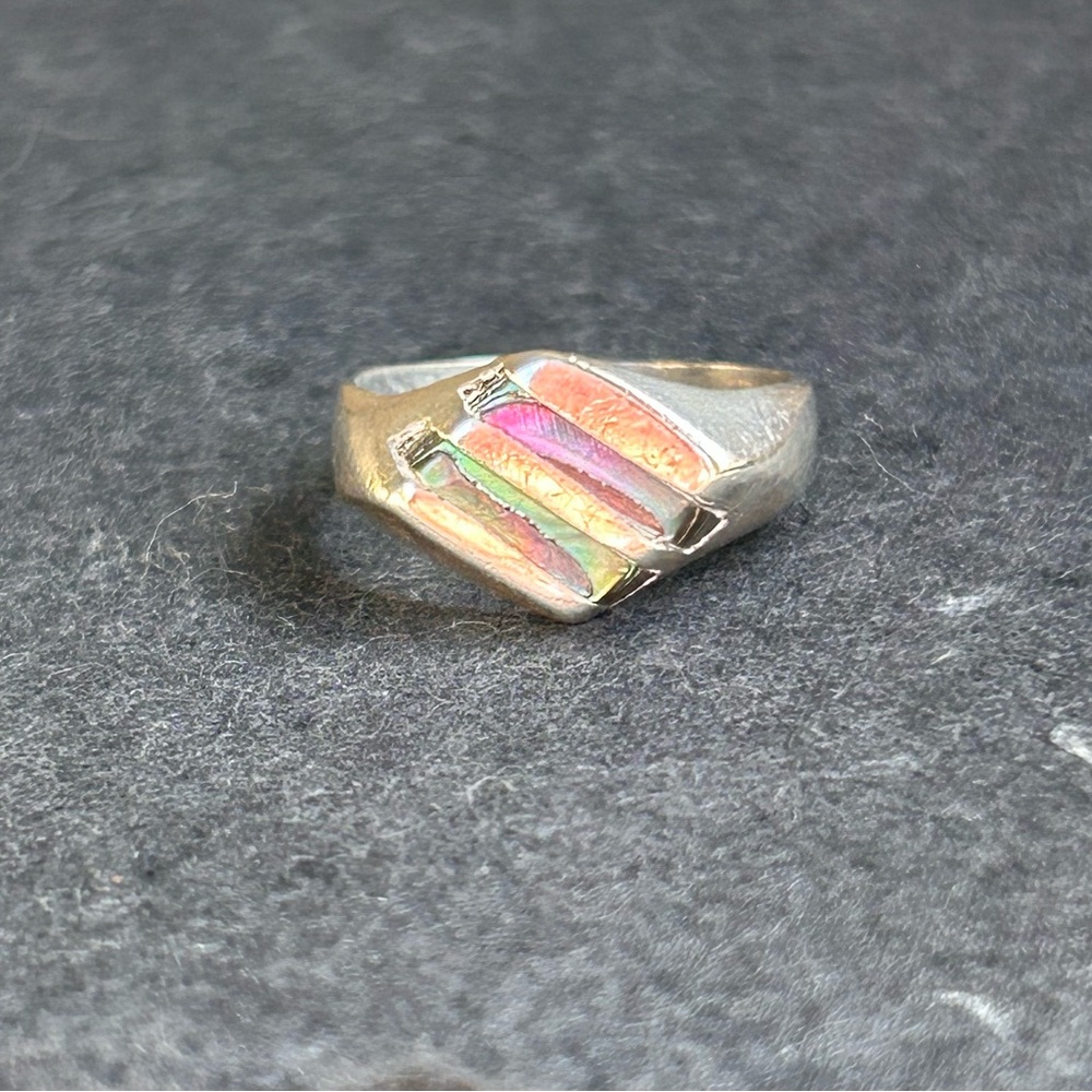 Sterling silver with inlaid stone ring SUPER FAST SHIPPING